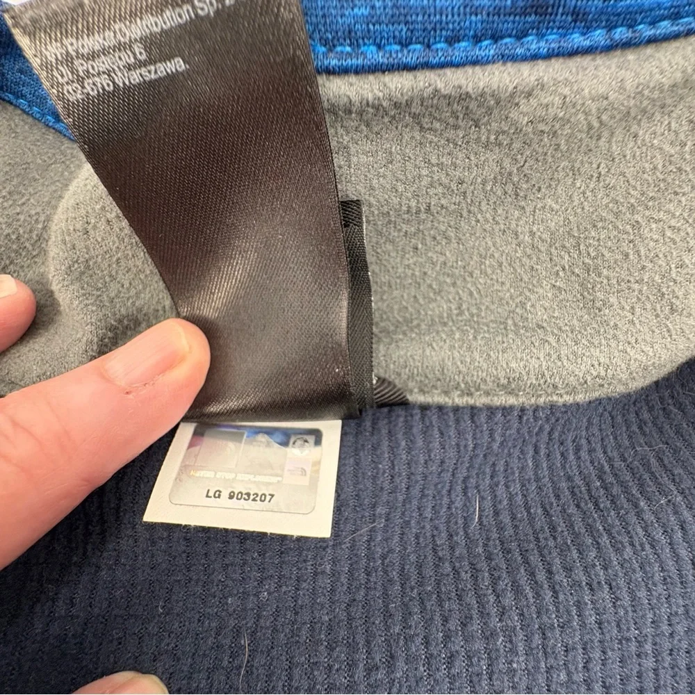The North Face Cedar Trail‎ Grid Fleece Full Zip Jacket Wind Resistant Blue Xl